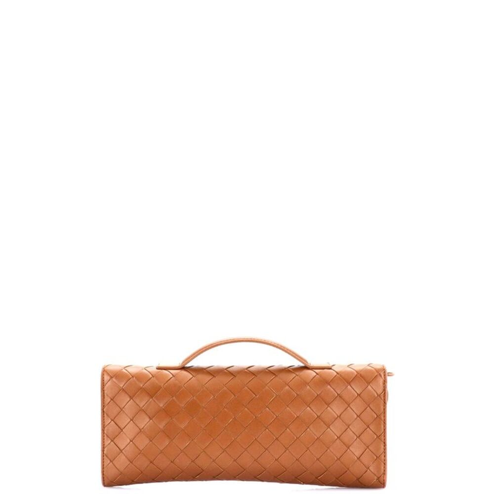 Bottega Veneta Andiamo Top Handle Clutch Intrecciato Nappa Long Brown - Picture 3 of 6